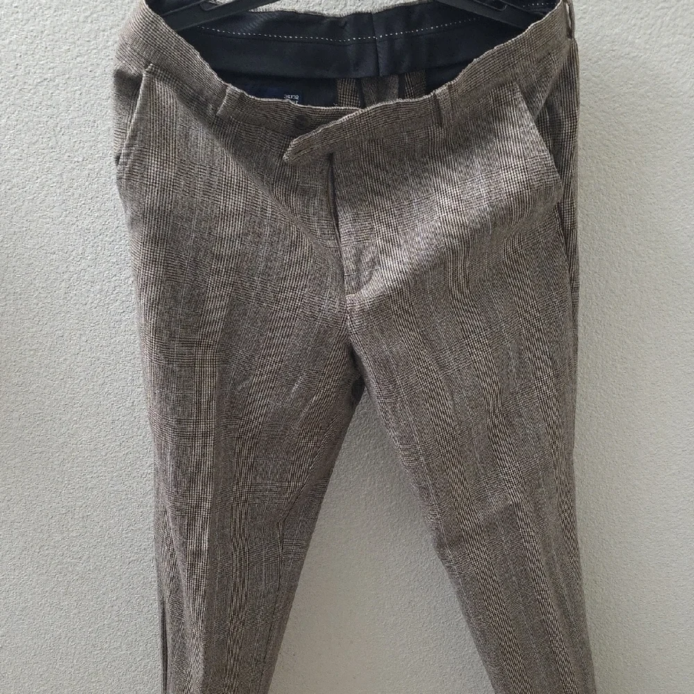 Stafford Signature 100% Wool Brown & Blue Plaid Suit 40R jacket 34×32 Pants - Picture 6 of 12